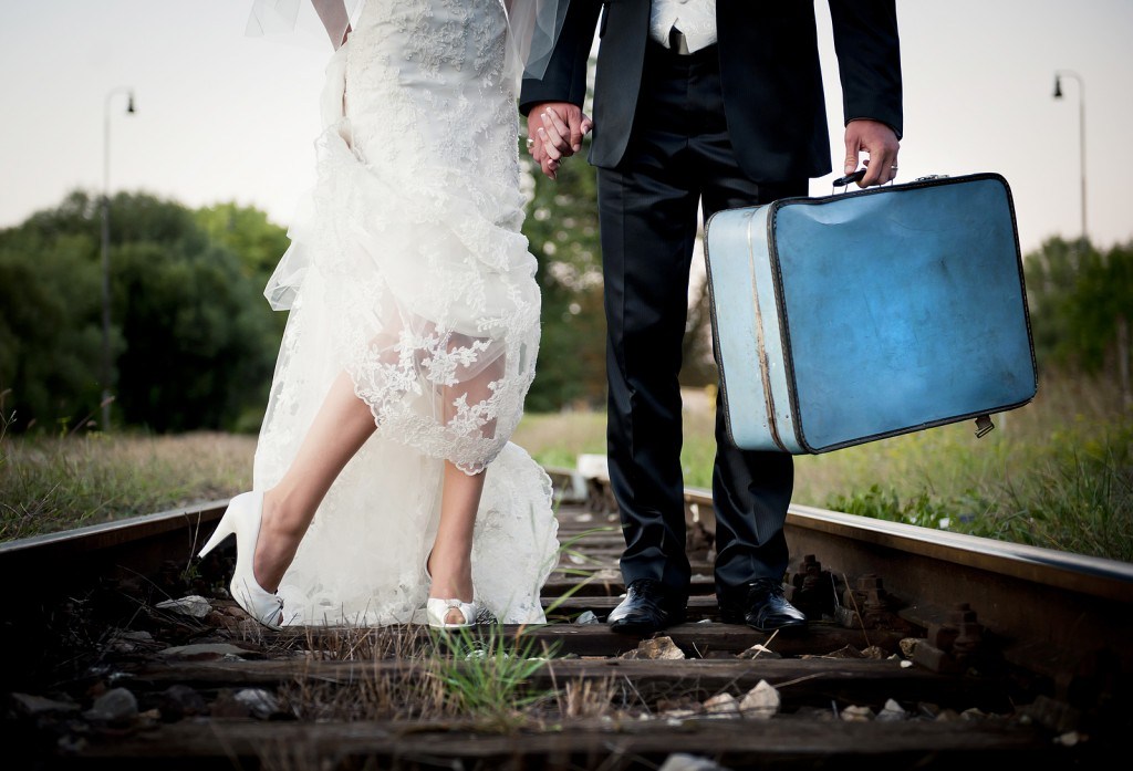 Vintage bride and groom