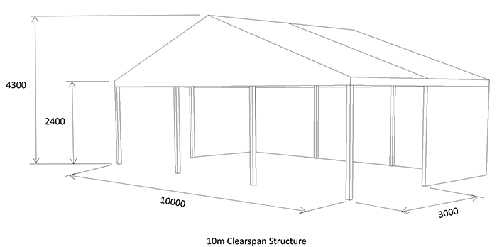 10m open marquee diagram