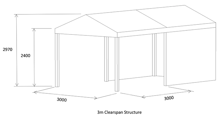 3m clearspan marquee diagram