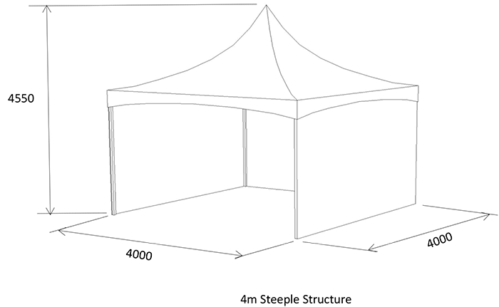 4m open-air marquee diagram