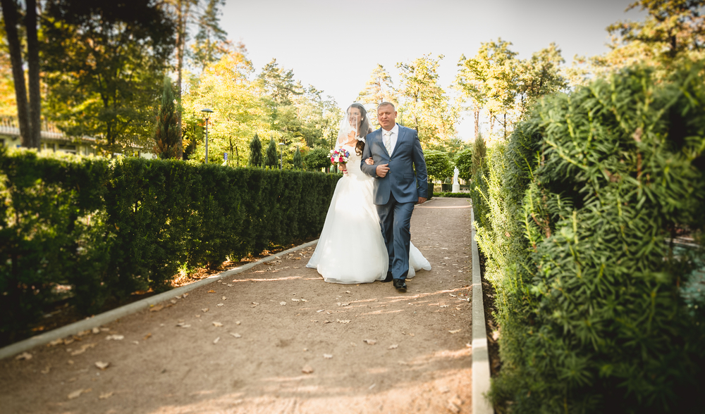 Couple on their wedding day