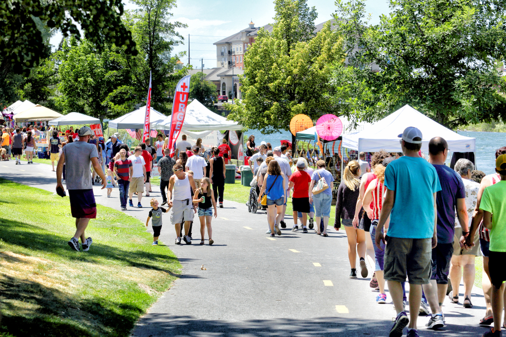 People at community event