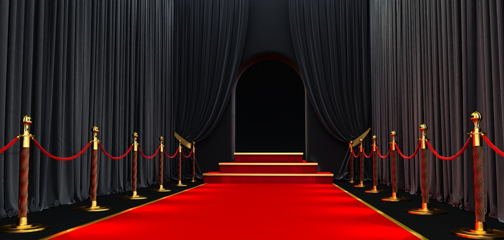 Red carpet and velvet ropes